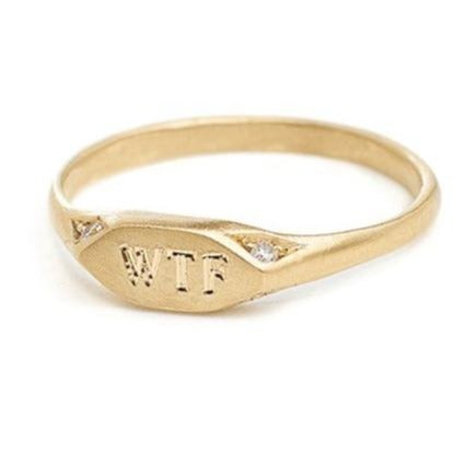 Stunning Yellow Gold GEJ Monogrammed Signet Ring