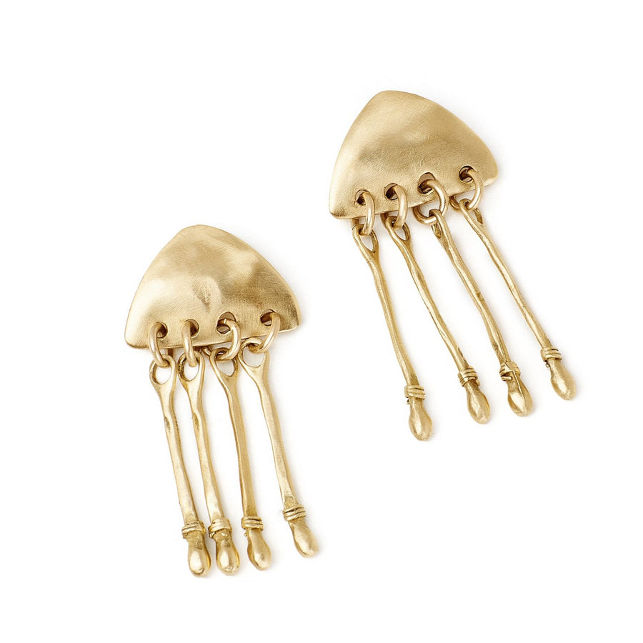 Tassel style gold earrings